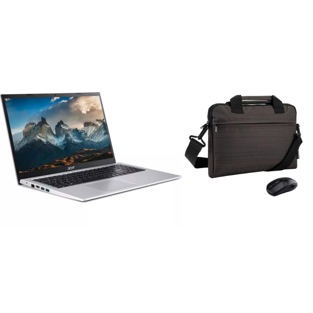 ACER Aspire 3 15.6″ Laptop i3, 128 GB SSD, Silver + Bag & Wireless