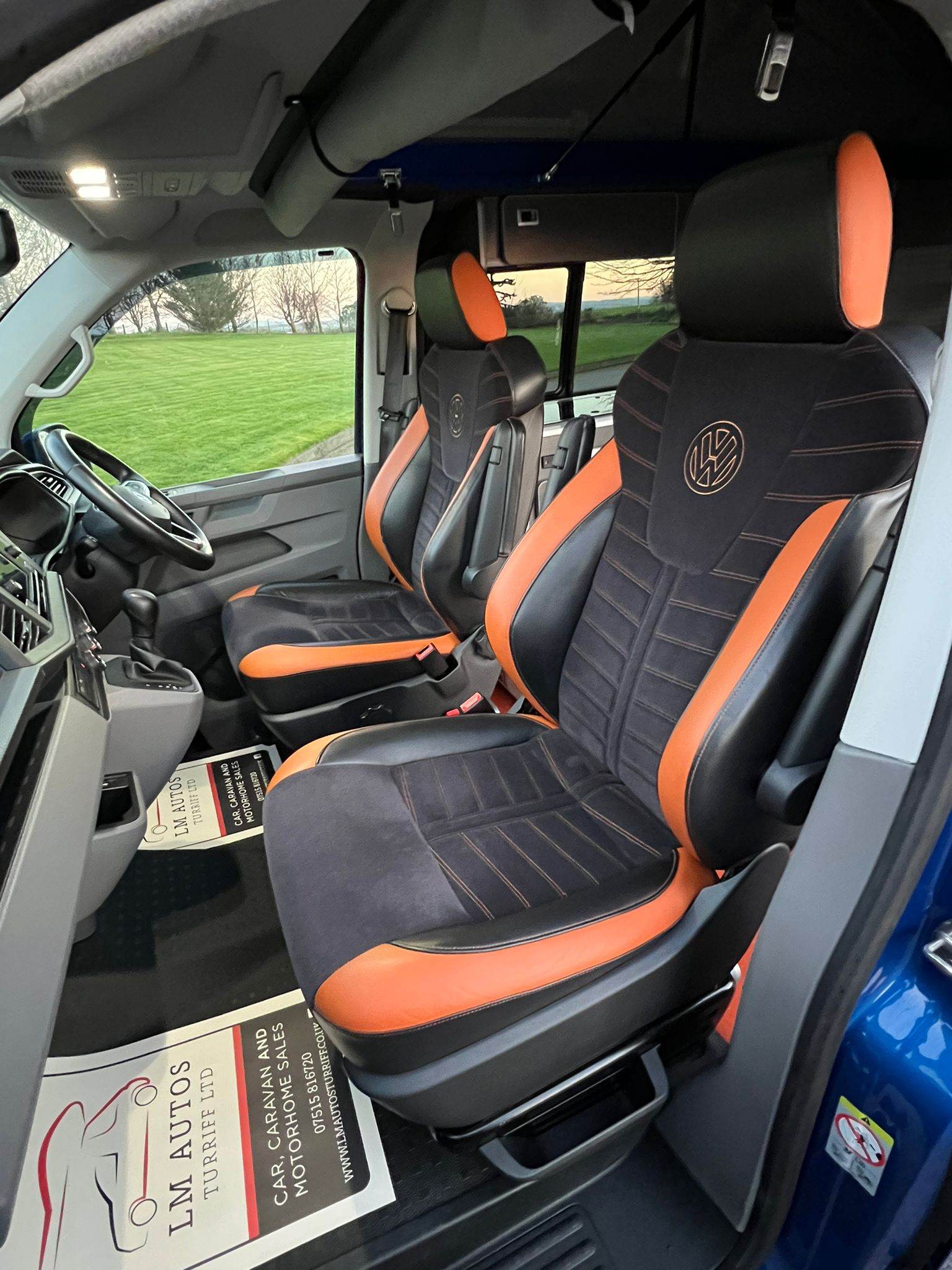 VW Transporter T5.1/T6/T6.1 - Seat Covers - GTO/GTI Style - 2+1 - Orange