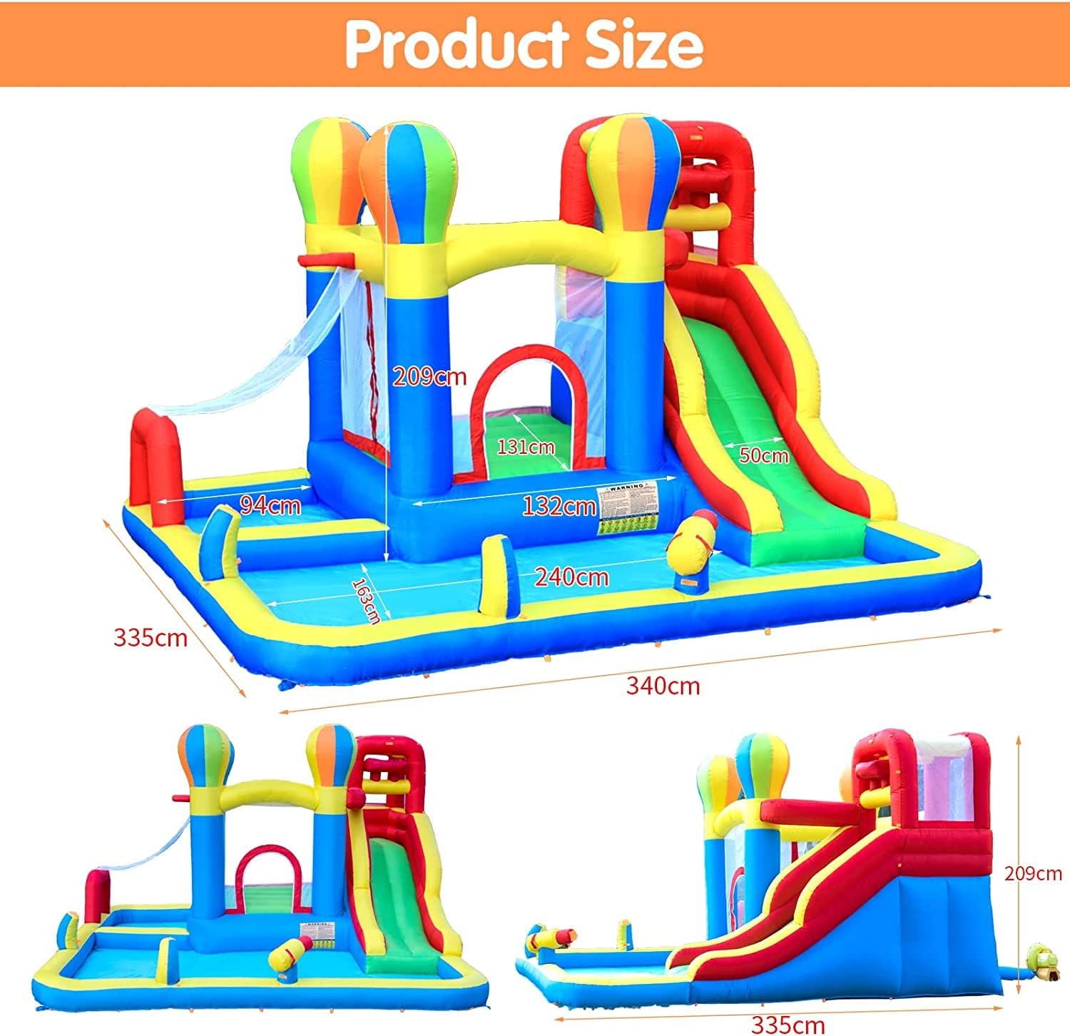 Ballsea Kids Inflatable Bouncy Castle Water Slide(DRAWN 01.07.24 ...