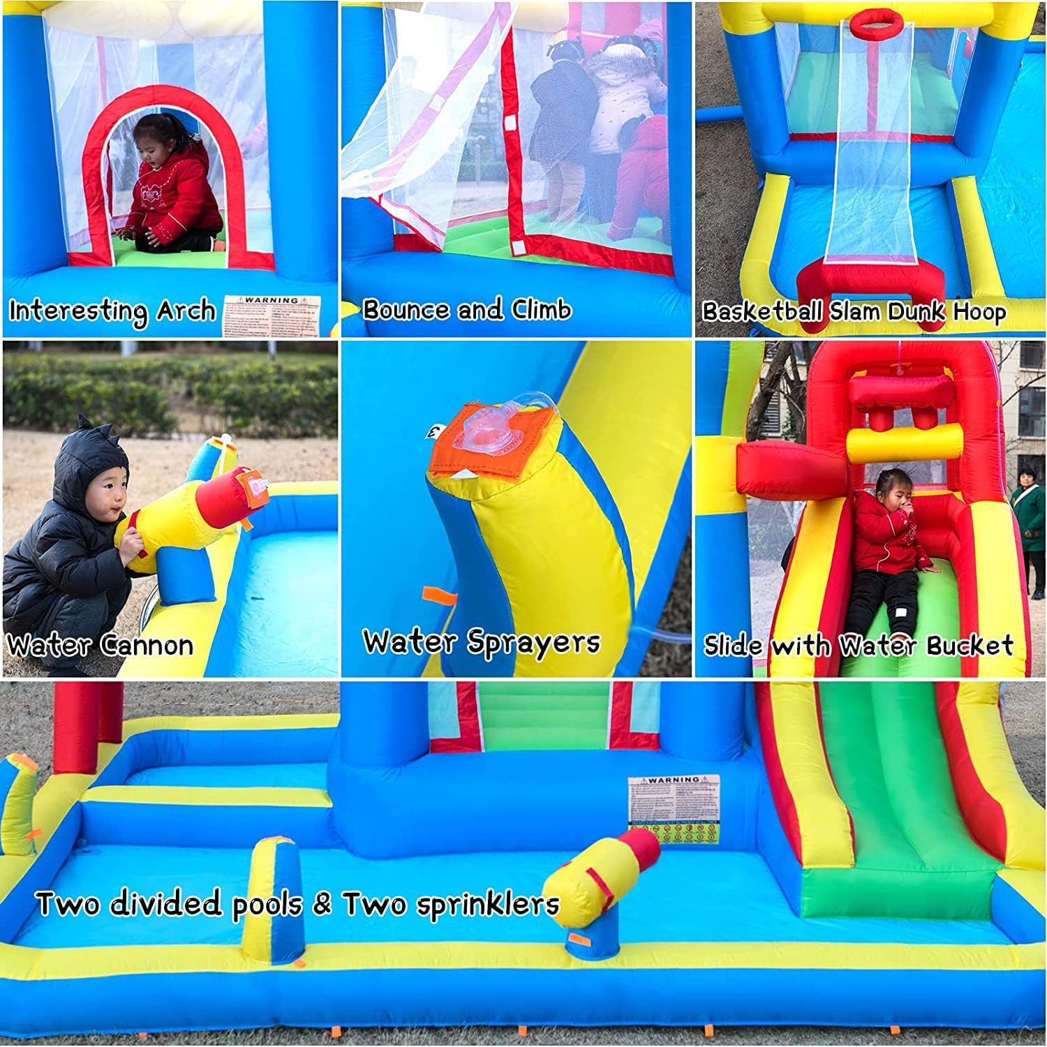 Ballsea Kids Inflatable Bouncy Castle Water Slide(DRAWN 01.07.24 ...