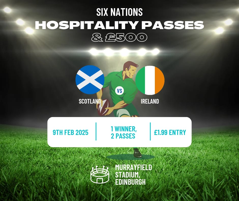 🏉🔴QUICK - SCOTLAND VS IRELAND SIX NATIONS RUGBY @ MURRAYFIELD 1 WINNER OF 2 PASSES & £500🏉 #2