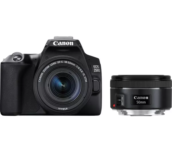 Won CANON EOS 250D DSLR Camera with EF-S 18-55 mm f/3.5-5.6 III & EF 50 mm f/1.8 STM Lens