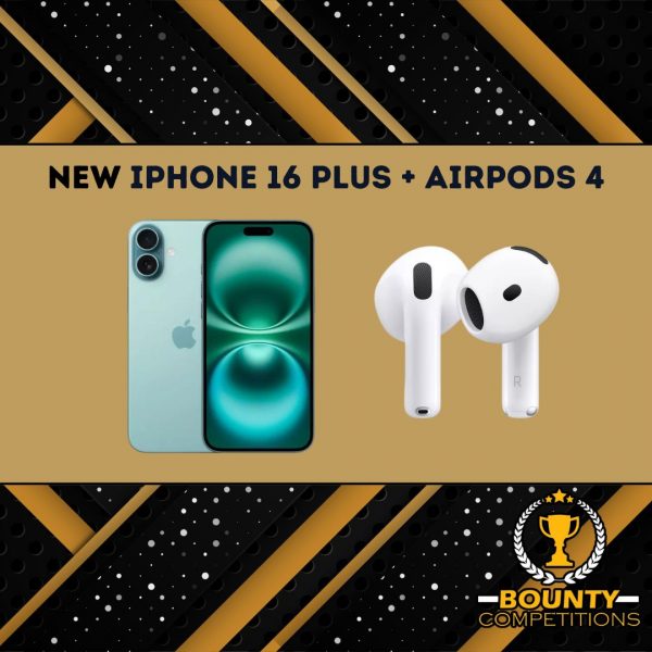 Won 🍏 APPLE iPhone 16 Plus – 256 GB, Teal + New APPLE AirPods 4 🍎