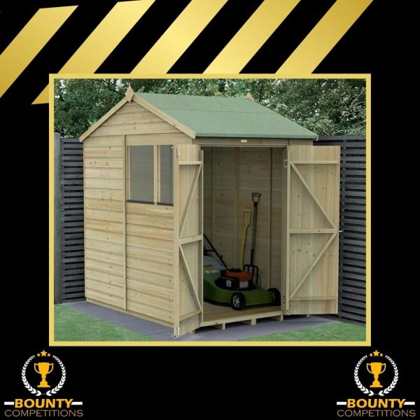 7' x 5' Beckwood Double Door Reverse Apex Wooden Shed