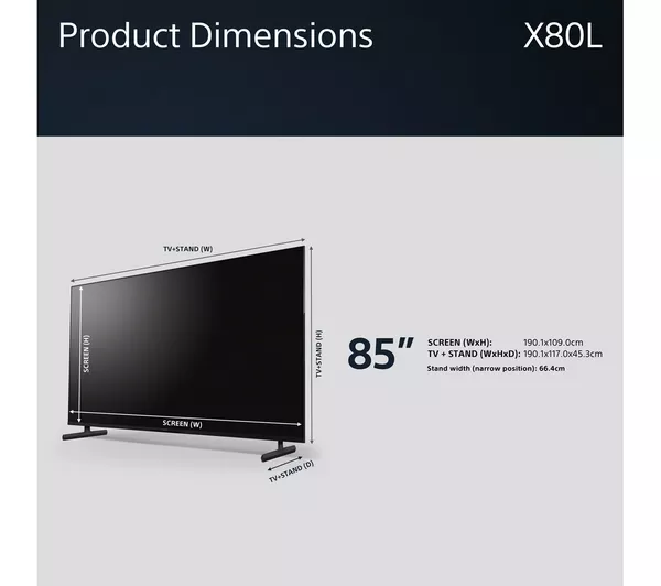 SONY BRAVIA X80L 85 inch LED 4K HDR Google TV