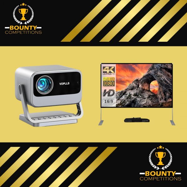 Won 🎞️ Smart Wifi/Bluetooth 4K Projector + 100″ Screen 🎞️