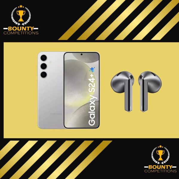 Won SAMSUNG Galaxy S24+ – 256 GB, Marble Grey +SAMSUNG Galaxy Buds3 Wireless Bluetooth Noise-Cancelling Earbuds – Silver