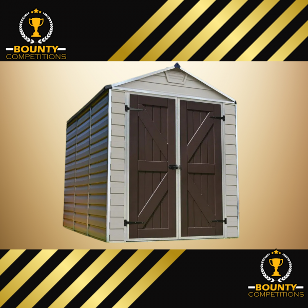 Won 6′ x 8′ Palram Canopia Tan Skylight Plastic Shed