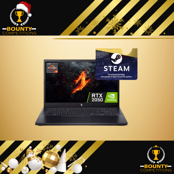 Won ACER Nitro V15 15.6″ Gaming Laptop & £10 Steam Wallet Card Bundle – AMD Ryzen 5, RTX 2050, 512 GB SSD