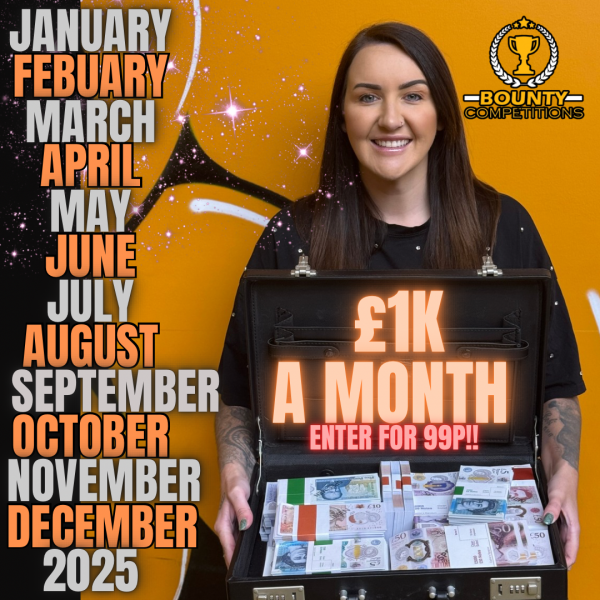 Won 🏆£1K A MONTH FOR 1 YEAR – ENTER FOR 99P🏆