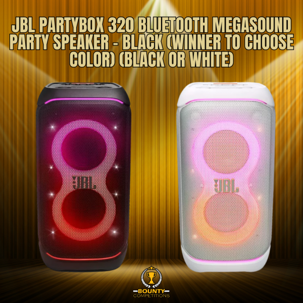 Won JBL Partybox 320 Bluetooth Megasound Party Speaker – Black (Winner to choose color) (Black or White)🔊