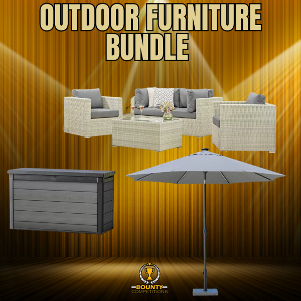 Won Cloud Rattan 4 Piece Deep Seating Set with Ice Bucket Coffee Table + Storage Box + Parasol