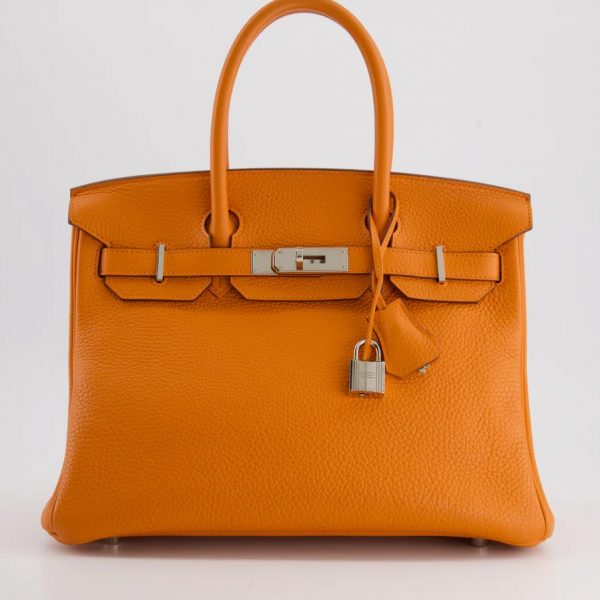 Hermès Birkin Retourne Bag 30cm Orange in Clemence Leather with Palladium Hardware 🍊