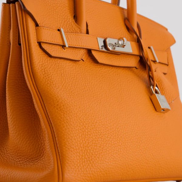 Hermès Birkin Retourne Bag 30cm Orange in Clemence Leather with Palladium Hardware 🍊