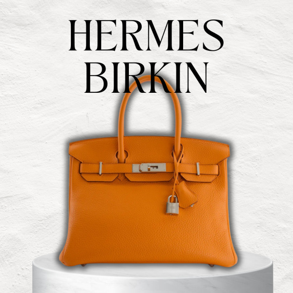 Hermès Birkin Retourne Bag 30cm Orange in Clemence Leather with Palladium Hardware 🍊