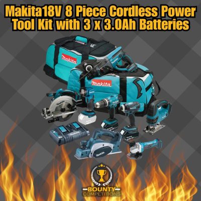 🔨 Makita18V 8 Piece Cordless Power Tool Kit with 3 x 3.0Ah Batteries 🔨