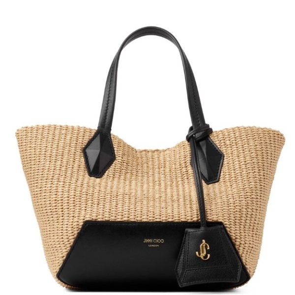 Won Jimmy Choo Small Diamond Raffia Tote Bag
