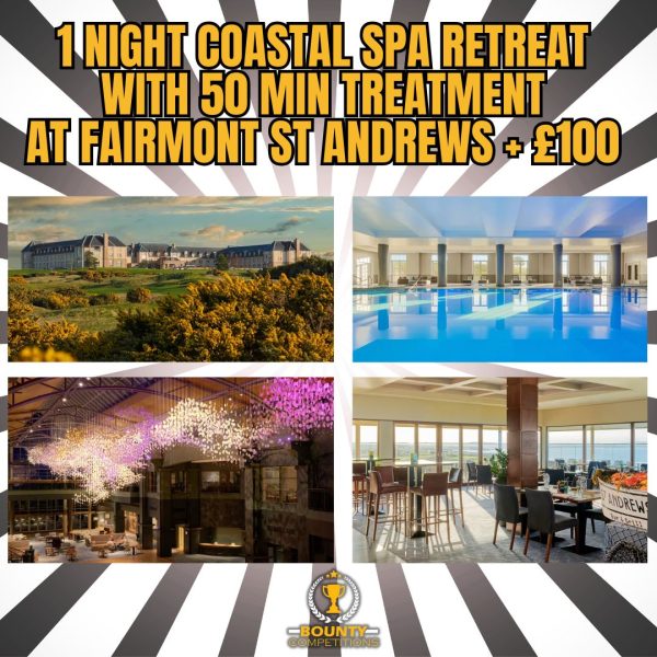 🫧 1 Night Coastal Spa Retreat With 50 Min Treatment at Fairmont St Andrews 🫧