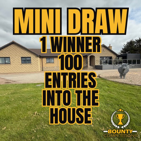 Won 🔴MINI DRAW – 1 WINNER – 100 ENTRIES INTO THE HOUSE COMP #22