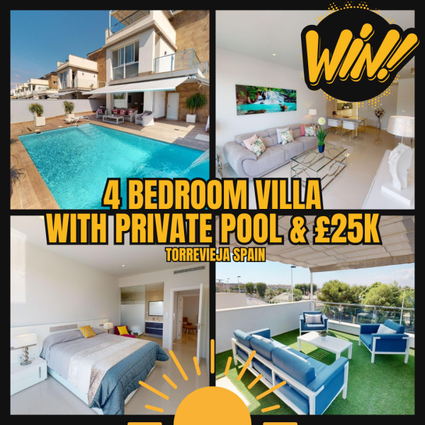 Won ☀️4 BEDROOM LUXURY VILLA & £25K – TORREVIEJA SPAIN ☀️