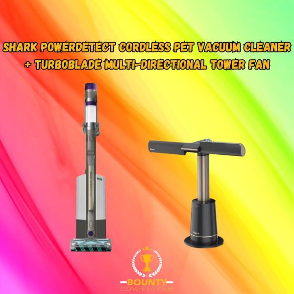 Shark PowerDetect Clean & Empty Cordless Pet Vacuum Cleaner + Shark TurboBlade High-Speed Multi-Directional Tower Fan 💨
