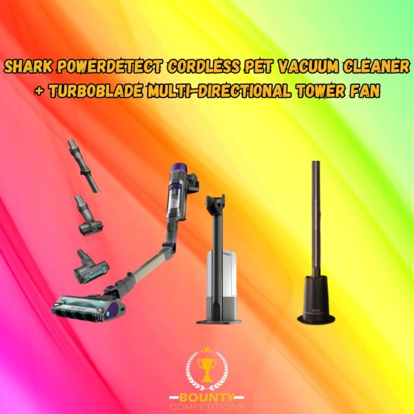 Shark PowerDetect Clean & Empty Cordless Pet Vacuum Cleaner + Shark TurboBlade High-Speed Multi-Directional Tower Fan 💨