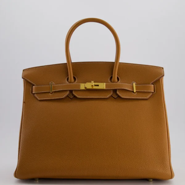 HERMÈS BIRKIN RETOURNE 35CM BAG IN GOLD TOGO LEATHER WITH GOLD HARDWARE