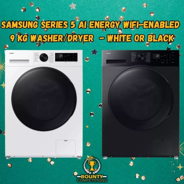 👚 SAMSUNG Series 5 AI Energy WiFi-enabled 9 kg Washer Dryer - White OR Black 👚