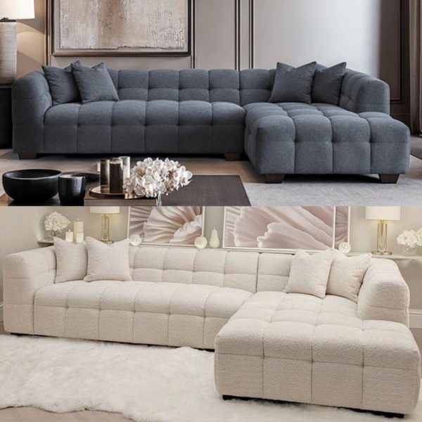 🛋️ Bubble Tufted Boucle RH Facing Corner Sofa (Winner Chooses Colour) 🛋️