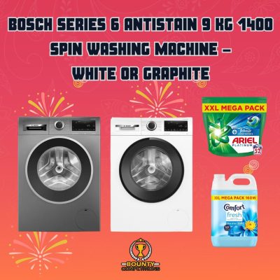 👕 BOSCH Series 6 AntiStain 9 kg 1400 Spin Washing Machine - White or Graphite 👕