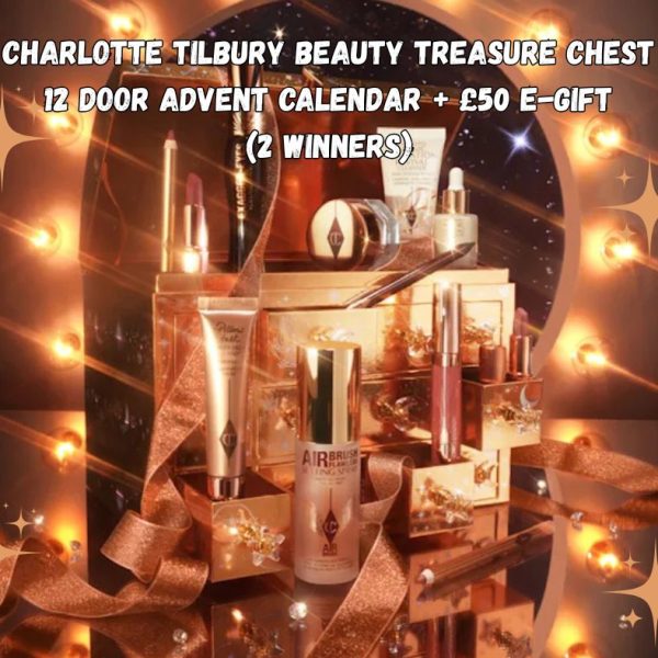 🌟 CHARLOTTE TILBURY BEAUTY TREASURE CHEST 12 DOOR ADVENT CALENDAR + £50 E-Gift  *2 WINNERS* 🌟