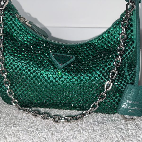 Prada Re-Edition 2005 Satin Bag with Crystals