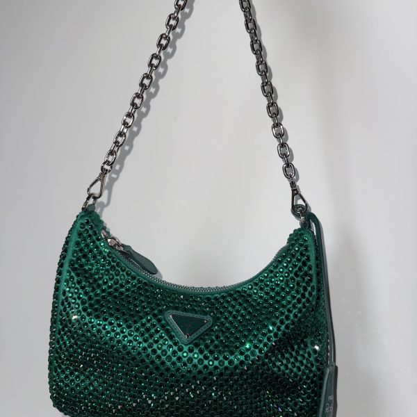 Prada Re-Edition 2005 Satin Bag with Crystals