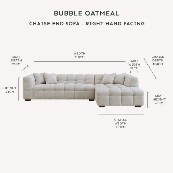 🛋️ Bubble Tufted Boucle RH Facing Corner Sofa (Winner Chooses Colour) 🛋️