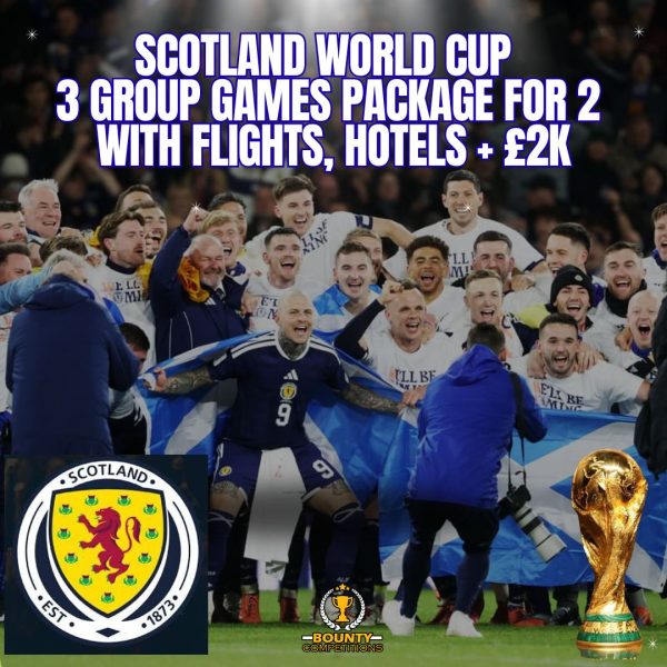 Won 🔴⚽ Scotland World Cup – 3 Group Games Package For 2 with Flights, Hotels + £2K ⚽ #3