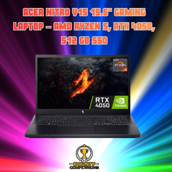 Won ACER Nitro V15 15.6″ Gaming Laptop – AMD Ryzen 5, RTX 4050, 512 GB SSD💻🎮
