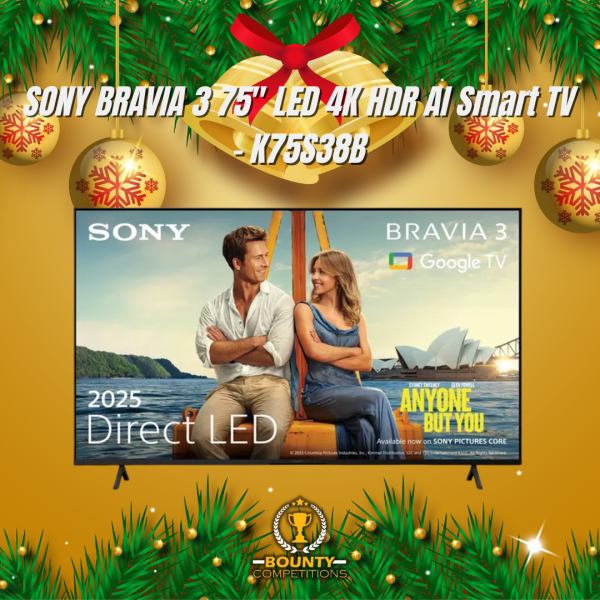 Won SONY BRAVIA 3 75″ LED 4K HDR AI Smart TV 📺📺