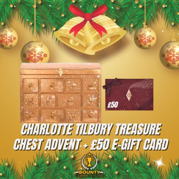 Won 🌟 CHARLOTTE TILBURY BEAUTY TREASURE CHEST 12 DOOR ADVENT CALENDAR + £50 E-Gift  *2 WINNERS* 🌟