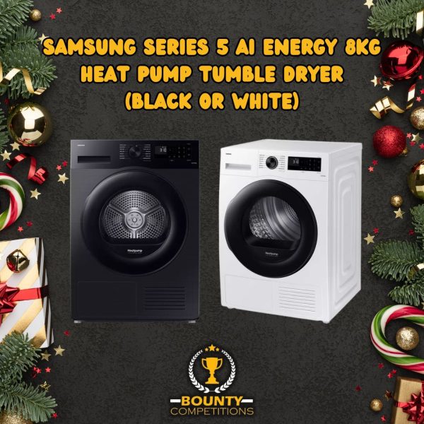 Won 👖 SAMSUNG Series 5 AI Energy 8kg Heat Pump Tumble Dryer (Black or White) 👖