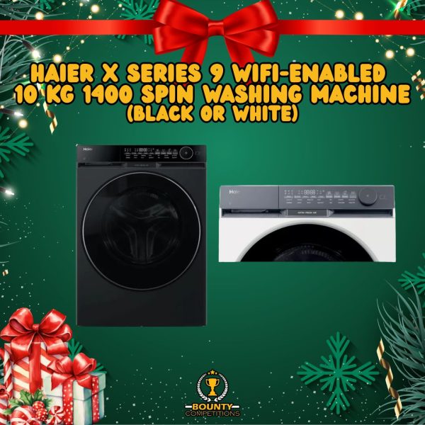 👕 HAIER X Series 9 WiFi-enabled 10kg 1400 Spin Washing Machine (Black or white) 👕