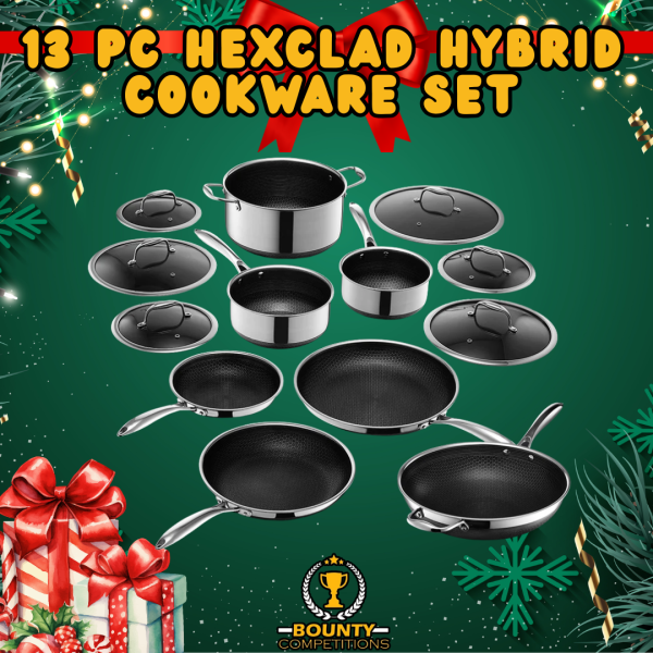 Won 🍳13 pc HexClad Hybrid Cookware Set w/ Lids🍳