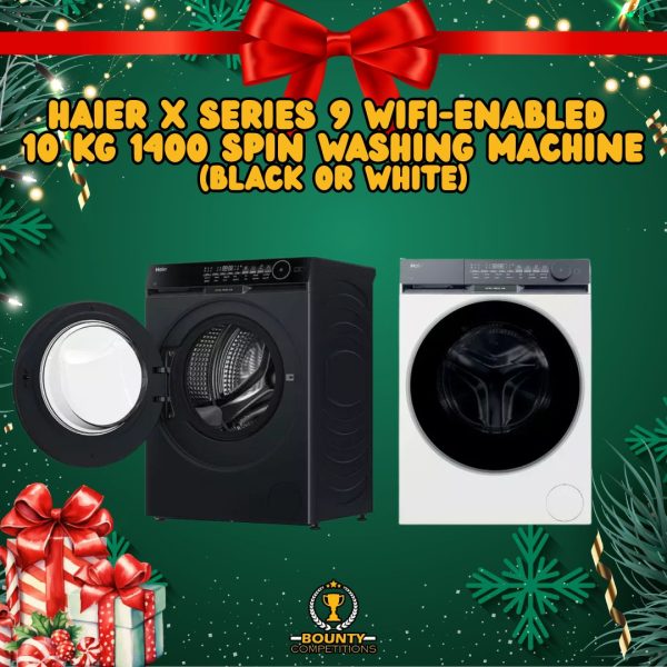Won 👕 HAIER X Series 9 WiFi-enabled 10kg 1400 Spin Washing Machine (Black or white) 👕